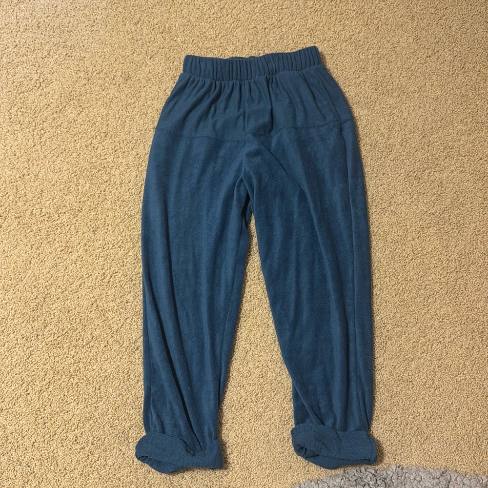 Blue Free People beach pants. Towel material. Size small.